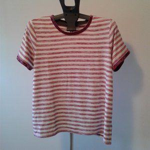 Gap Striped T Shirt Velvet Trim XL